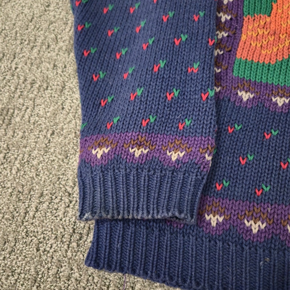 Vintage Northern Isles Americana Pumpkin Farm Knit Sweater Size Large Cute - Picture 4 of 7